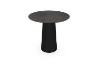 Billede af SOVET Totem Dining Table Ø: 80 cm - Black/Ceramics Pre-polished Stone Grey