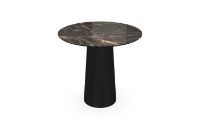 Billede af SOVET Totem Dining Table Ø: 80 cm - Black/Ceramics Ombra di Caravaggio