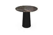 Billede af SOVET Totem Dining Table Ø: 80 cm - Black/Ceramics Ombra di Caravaggio