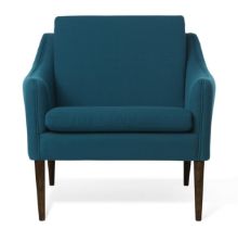 Billede af Warm Nordic Mr. Olsen Lounge Chair SH: 46 cm - Walnut/Dark Turqouise