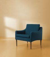 Billede af Warm Nordic Mr. Olsen Lounge Chair SH: 46 cm - Walnut/Dark Turqouise