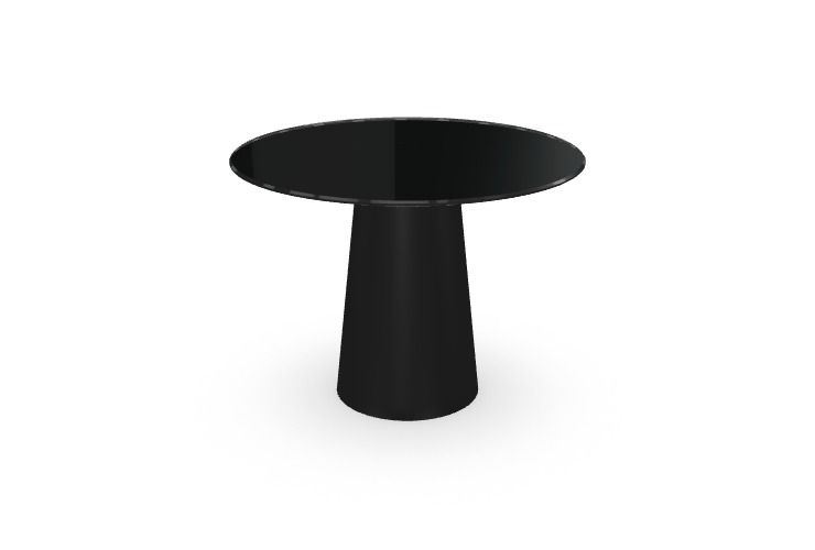 Billede af SOVET Totem Dining Table Ø: 100 cm - Black/Glass Black