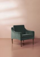 Billede af Warm Nordic Mr. Olsen Lounge Chair SH: 46 cm - Smoked Oak/Dark Petrol
