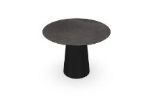 Billede af SOVET Totem Dining Table Ø: 100 cm - Black/Ceramics Pre-polished Stone Grey