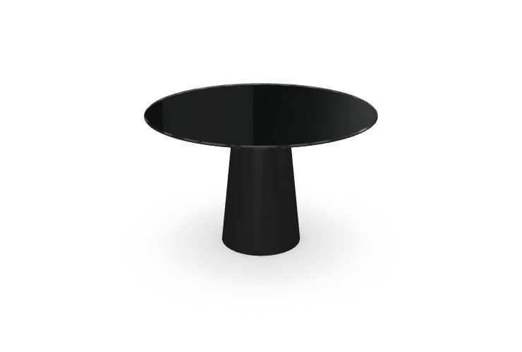 Billede af SOVET Totem Dining Table Ø: 120 cm - Black/Glass Black