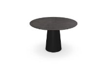 Billede af SOVET Totem Dining Table Ø: 120 cm - Black/Ceramics Pre-polished Stone Grey