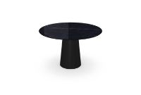 Billede af SOVET Totem Dining Table Ø: 120 cm - Black/Ceramics Polished Marquinia