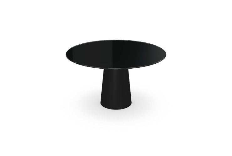 Billede af SOVET Totem Dining Table Ø: 130 cm - Black/Glass Black