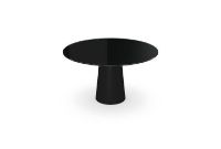 Billede af SOVET Totem Dining Table Ø: 130 cm - Black/Glass Black