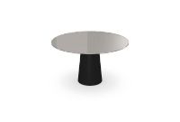 Billede af SOVET Totem Dining Table Ø: 130 cm - Black/Glass Clay