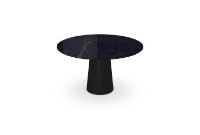 Billede af SOVET Totem Dining Table Ø: 130 cm - Black/Ceramics Polished Marquinia