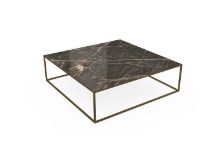 Billede af SOVET Quadro Sofabord  120x120 cm - Burnished Brass/Ceramics Ombra di Caravaggio