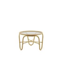 Billede af Sika-Design Charlottenborg Exterior Sofabord Ø: 69 cm  - Natur Alu-Rattan/Glas