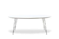 Billede af Andersen Furniture DK10 Ovalt Spisebord Med Udtræk 110x190x72 cm - Hvid Laminat/Krom