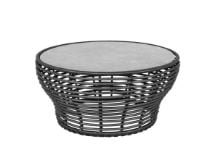 Billede af Cane-line Outdoor Basket Sofabord Stor Ø: 95 cm - Fossil Grey Ceramic/Graphite Weave