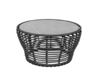Billede af Cane-line Outdoor Basket Sofabord Mellem Ø: 75 cm - Fossil Grey Ceramic/Graphite Weave 