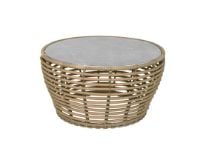 Billede af Cane-line Outdoor Basket Sofabord Mellem Ø: 75 cm - Fossil Grey Ceramic/Natural Weave 