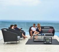 Billede af Cane-line Outdoor Mega 2 Pers. Sofa inkl. AirTouch Hyndesæt L: 203 cm - Graphite/Weave