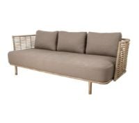 Billede af Cane-line Outdoor Sense 3 Pers. Sofa inkl. AirTouch Hyndesæt L: 220 cm - Natural Weave/Taupe 