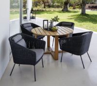 Billede af Cane-line Outdoor Mega Dining Stol inkl. AirTouch Hyndesæt SH: 48 cm - Grey/Graphite Weave