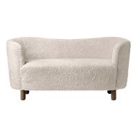 Billede af Audo Copenhagen Mingle Sofa L: 154 cm - Sheepskin Moonlight/Smoked Oak
