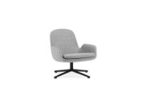 Billede af Normann Copenhagen Era Lounge Chair Low Swivel Black Alu SH: 40 cm - Synergy / LDS16 Partner Grey