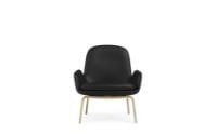 Billede af Normann Copenhagen Era Lounge Chair Low Oak SH: 40 cm - Ultra Leather / Black 41599