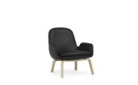 Billede af Normann Copenhagen Era Lounge Chair Low Oak SH: 40 cm - Ultra Leather / Black 41599