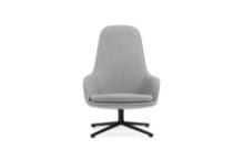 Billede af Normann Copenhagen Era Lounge Chair High Swivel Black Alu SH: 40 cm - Synergy / LDS16 Partner Grey