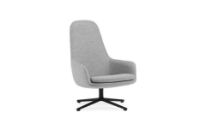 Billede af Normann Copenhagen Era Lounge Chair High Swivel Black Alu SH: 40 cm - Synergy / LDS16 Partner Grey