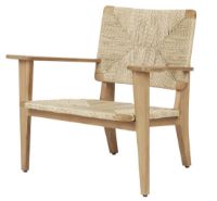 Billede af GUBI Gascoin Outdoor F-Chair Lounge SH: 37 cm - Teak/Flet 