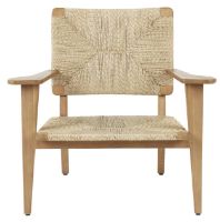 Billede af GUBI Gascoin Outdoor F-Chair Lounge SH: 37 cm - Teak/Flet 