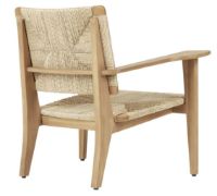 Billede af GUBI Gascoin Outdoor F-Chair Lounge SH: 37 cm - Teak/Flet 