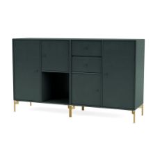 Billede af Montana Selection Couple Skænk med ben 139,2x69,6x38 cm - 163 Black Jade / Brass