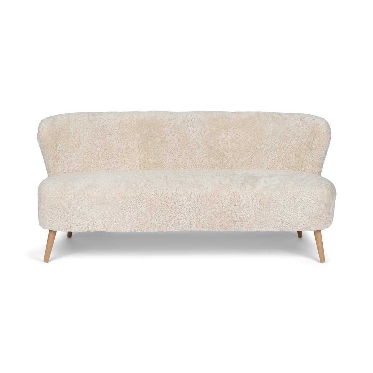 Billede af Natures Collection Emanuel Lounge 2 Seater Sofa in New Zealand Sheepskin B: 165 cm - Pearl/Oak