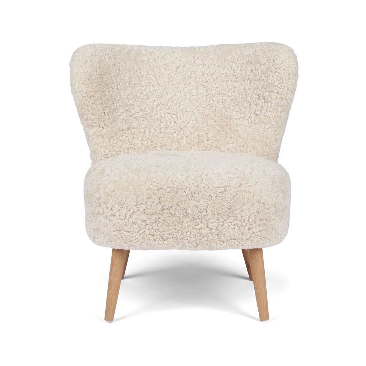 Billede af Natures Collection Emily Lounge Chair in New Zealand Sheepskin B: 60 - Pearl/Oak