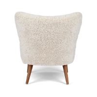 Billede af Natures Collection Emily Lounge Chair in New Zealand Sheepskin B: 60 - Pearl/Walnut