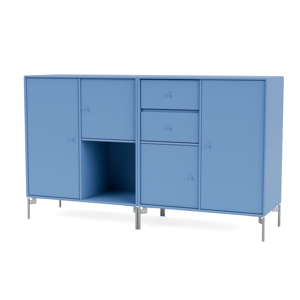 Billede af Montana Selection Couple Skænk med ben 139,2x69,6x38 cm - 154 Azure / Chrome