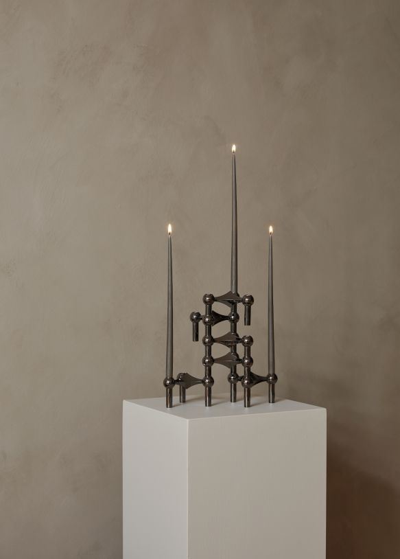 STOFF Nagel Candle Holder Set of 3 H 6,5 cm Solid Brass