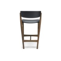 Billede af Sibast Furniture No 7 Bar Stool SH: 65 cm Full Upholstery - Dark Oil Oak/Black Leather 
