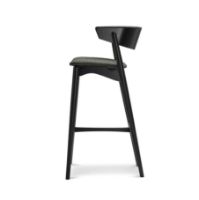 Billede af Sibast Furniture No 7 Bar Stool SH: 75 cm - Black Oak / Remix 133 Dark Grey