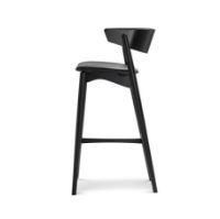 Billede af Sibast Furniture No 7 Bar Stool SH: 75 cm - Black Oak / Black Leather