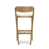 Billede af Sibast Furniture No 7 Bar Stool SH: 75 cm - White Pigmented Laquered Oak / Spectrum Honey Leather