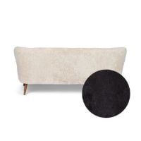 Billede af Natures Collection Emanuel Lounge 2 Seater Sofa in New Zealand Sheepskin B: 165 cm - Black/Walnut