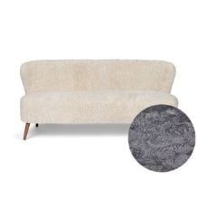 Billede af Natures Collection Emanuel Lounge 2 Seater Sofa in New Zealand Sheepskin B: 165 cm - Light Grey/Walnut