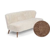 Billede af Natures Collection Emanuel Lounge 2 Seater Sofa in New Zealand Sheepskin B: 165 cm - Taupe/Walnut