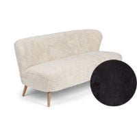 Billede af Natures Collection Emanuel Lounge 2 Seater Sofa in New Zealand Sheepskin B: 165 cm - Black/Oak