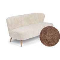 Billede af Natures Collection Emanuel Lounge 2 Seater Sofa in New Zealand Sheepskin B: 165 cm - Taupe/Oak