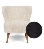 Billede af Natures Collection Emily Lounge Chair in New Zealand Sheepskin B: 60 - Black/Walnut