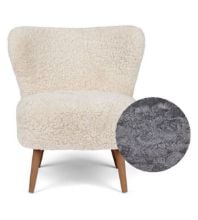 Billede af Natures Collection Emily Lounge Chair in New Zealand Sheepskin B: 60 - Light Grey/Walnut